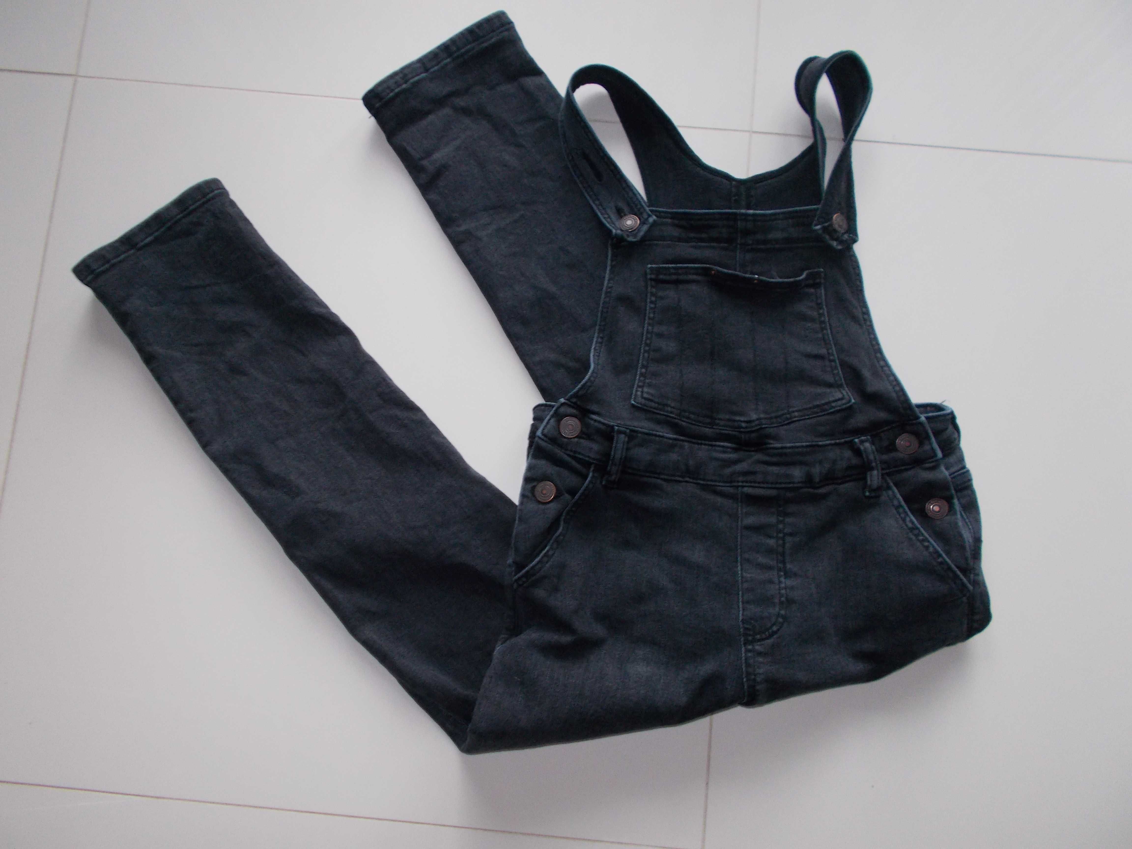 ZARA kids jeansowe ogrodniczki 152 xs dziewczęce spodnie rurki 11 12