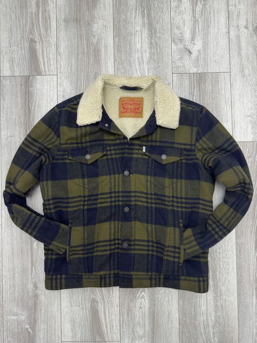Куртка на хутряній підкладці Levis Sherpa Trucker Plaid Jacket