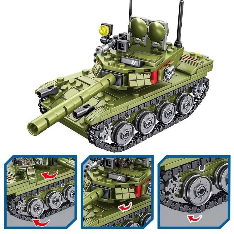 Конструктор танк 19см Лего Lego Башта повертається, Гусля рухається