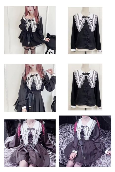 Блуза  готика гранж Лолита 6 видов цены в описании