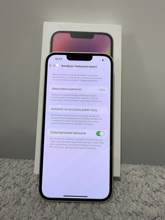 iPhone 14 biały 98% bateria + gwarancja do 05.2026r