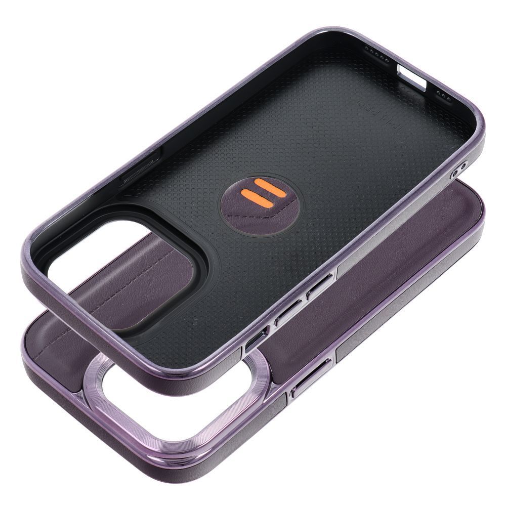 Etui Case Plecki Milano Iphone 14 Pro Ciemny Fiolet + Szkło 9H