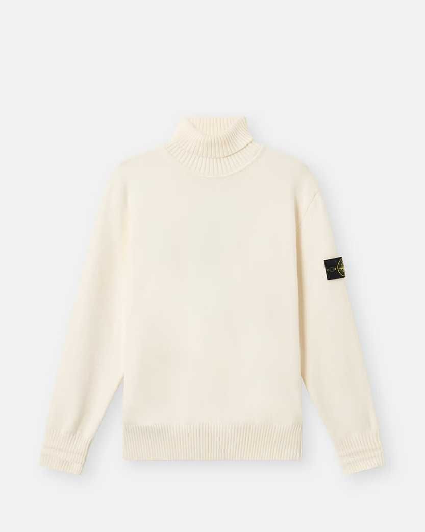Светр Stone Island 505A2 Logo Badge Turtleneck Sweater White