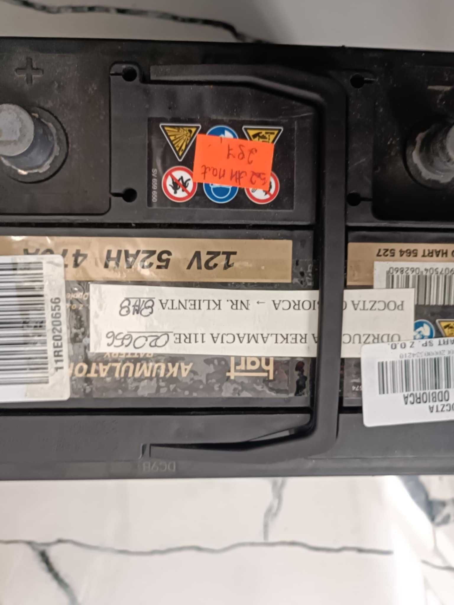 Akumulator HART 12V 52Ah 470A