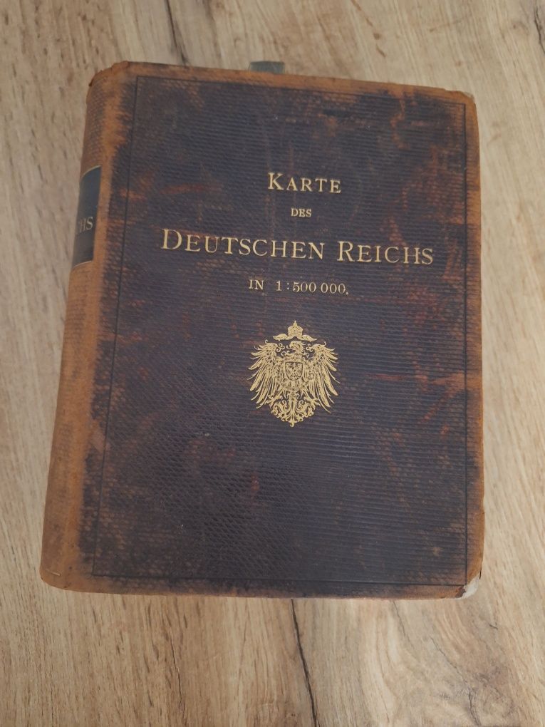 Bardzo stara mapa Reich niemcy polska karte des deutschen reichs