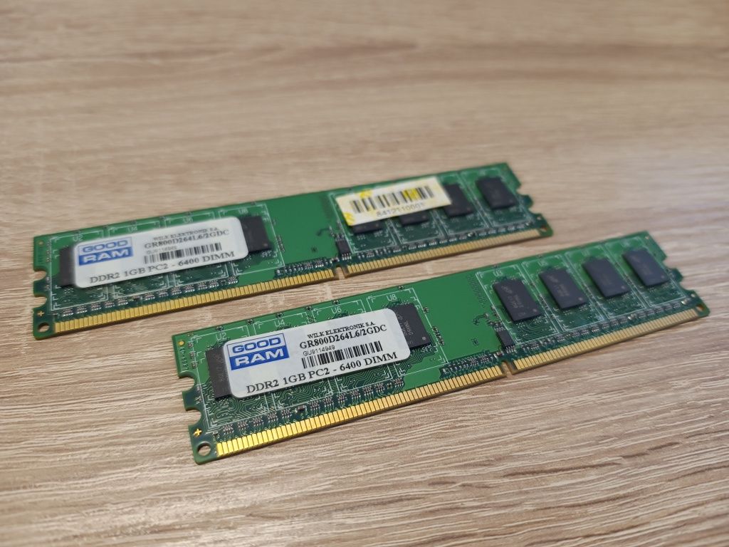 Pamięć RAM DDR2 PC2 800MHz PC6400 Goodram 2GB 2x 1GB Dual Gwarancja