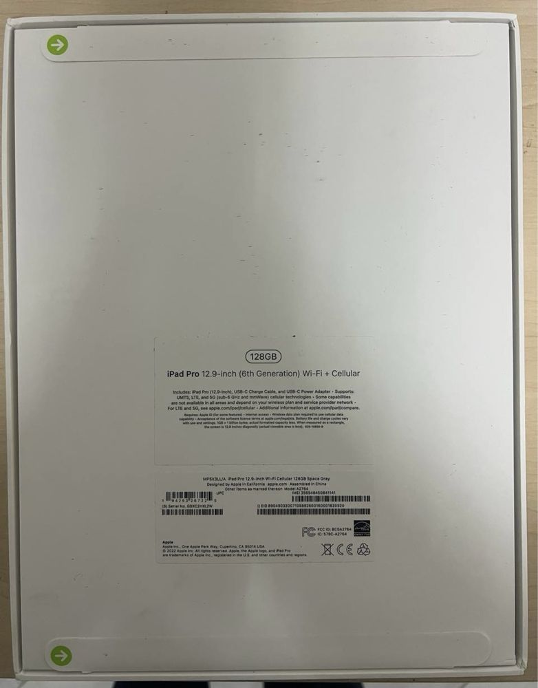 Apple iPad Pro 12.9" 2022 M2, 128GB, Space Gray, Wi-Fi + LTE (MP5X3)