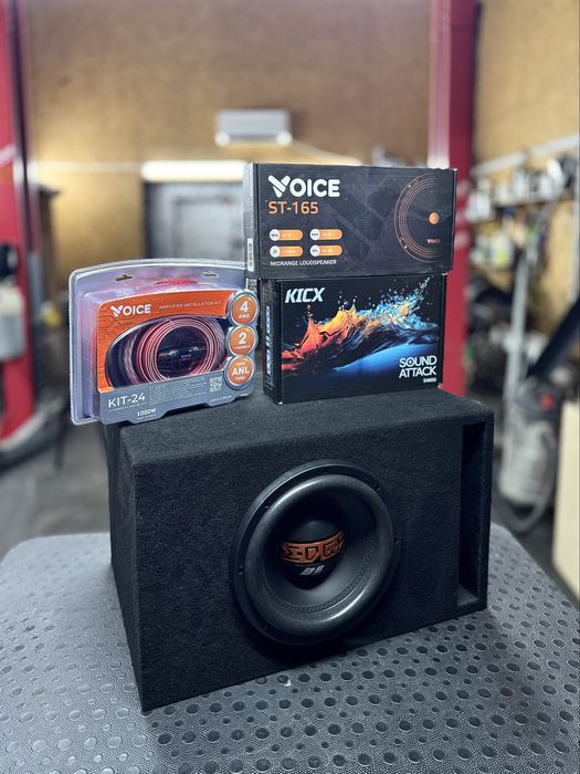 Комплект сабвуфер усилитель акустика проводка