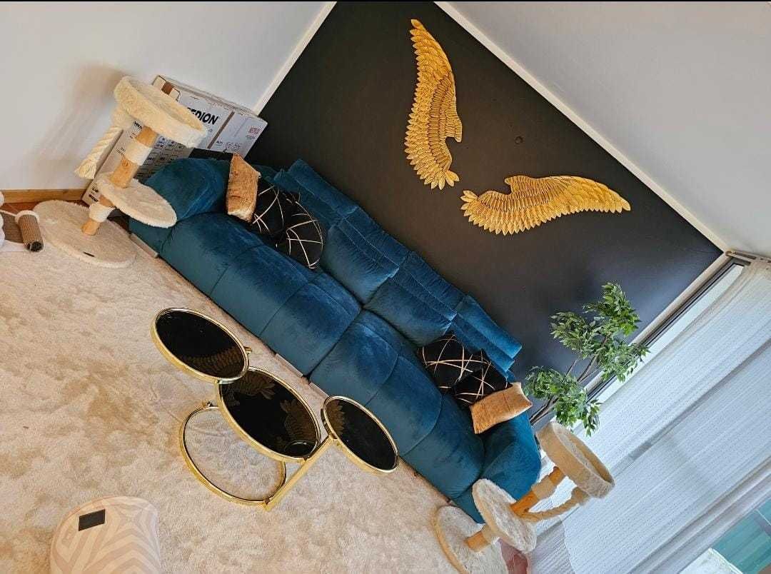 Sofa Bigsofa cor turquesa com 12 amofadas
