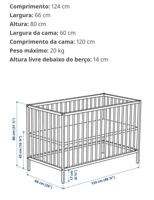 Berço criança como novo