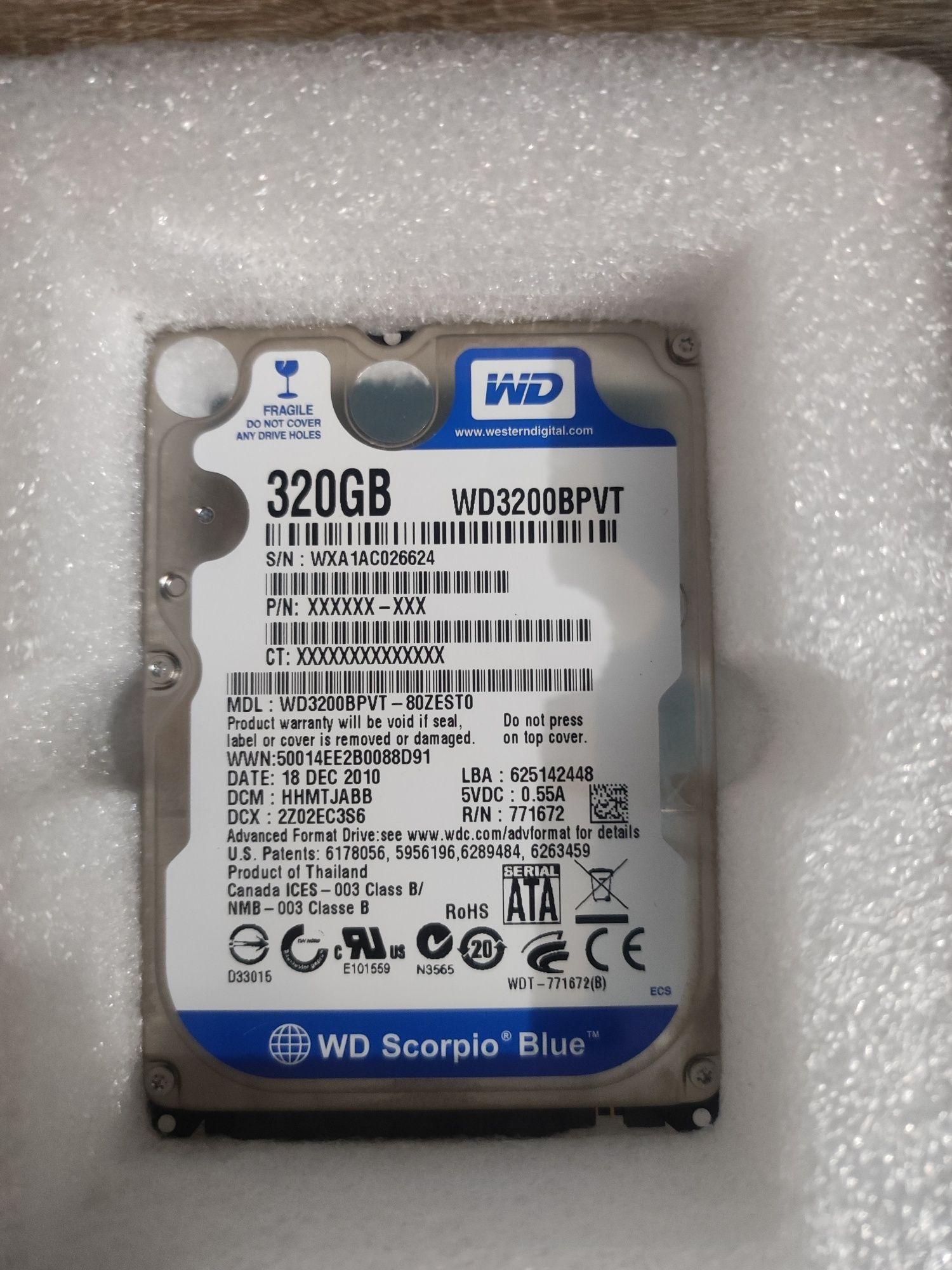 Жёсткий диск western 320 gb