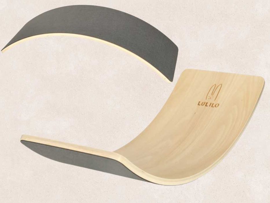 Deska do Balansowania dla Dzieci i Dorosłych Szary Spód Drewniana