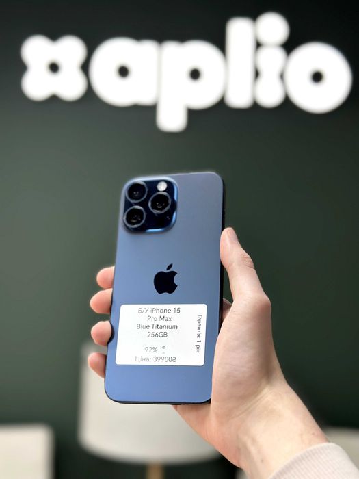 Б/У iPhone 15 Pro Max 256GB Blue Titanium(1 рік гарантії)
