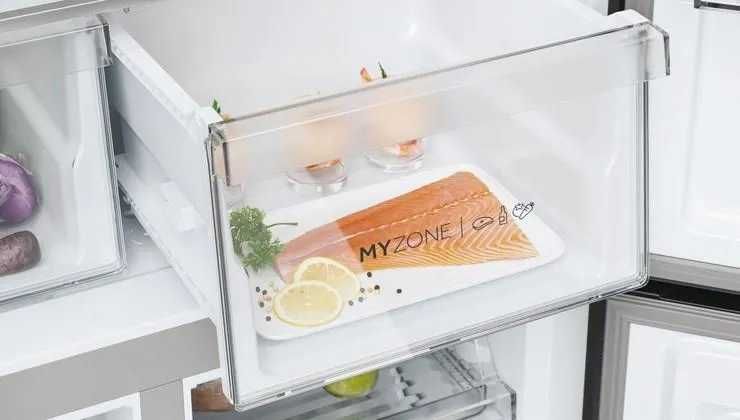 Lodówka HAIER HCR5919EHMB Side 190cm Kostkarka Dystrybutor wody