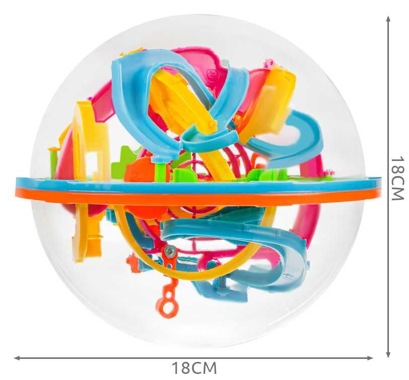 GRA Logiczna KULA LABIRYNT 3D Duża Przeplatanka Zręcznościowa Łamigówk