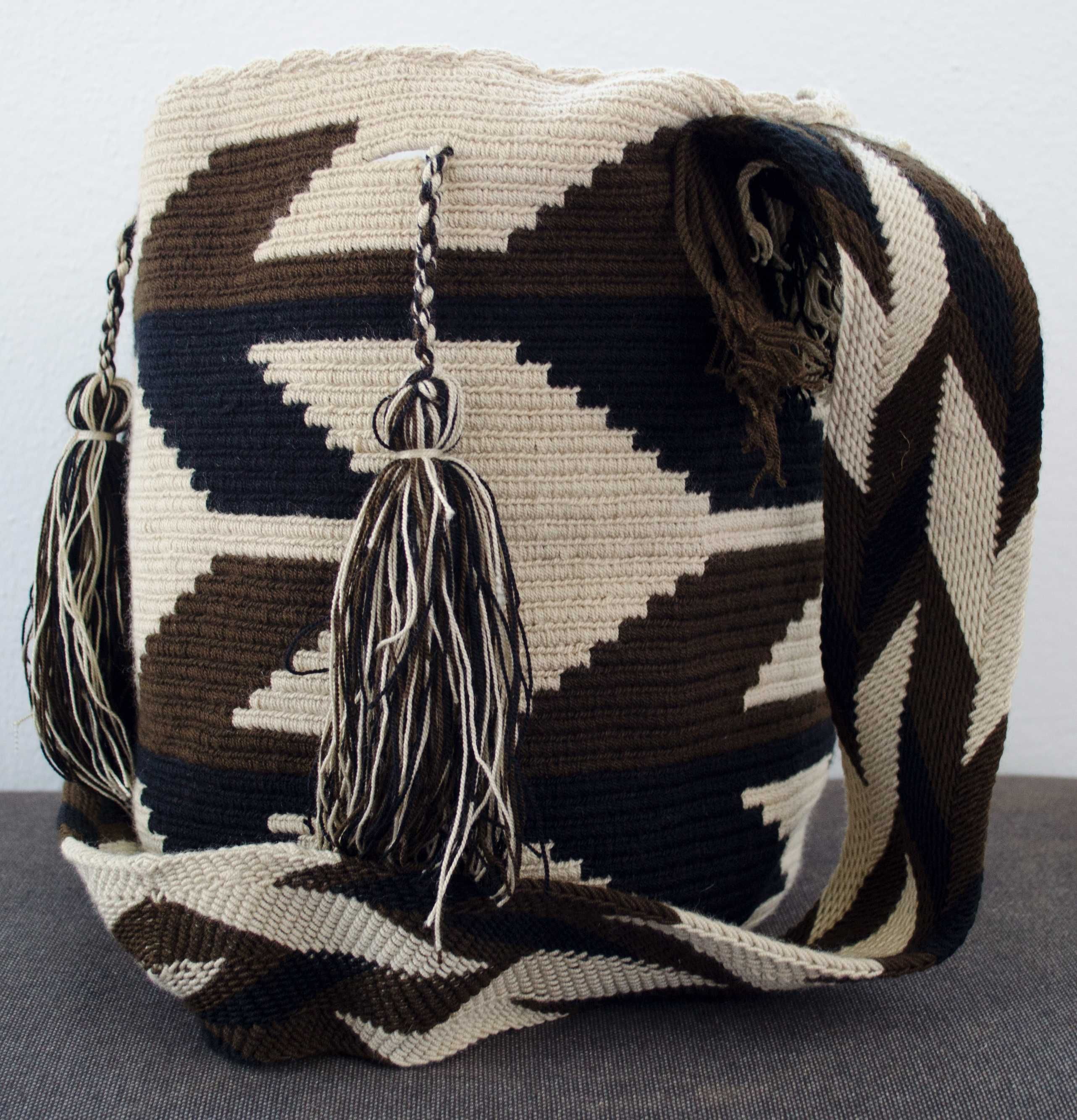 Oryginalna ręcznie pleciona torba Wayuu na ramię – egzotyczny styl!