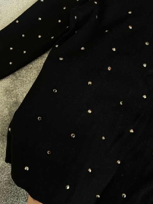 Sweter bluzka Zara, czarna z cyrkoniami