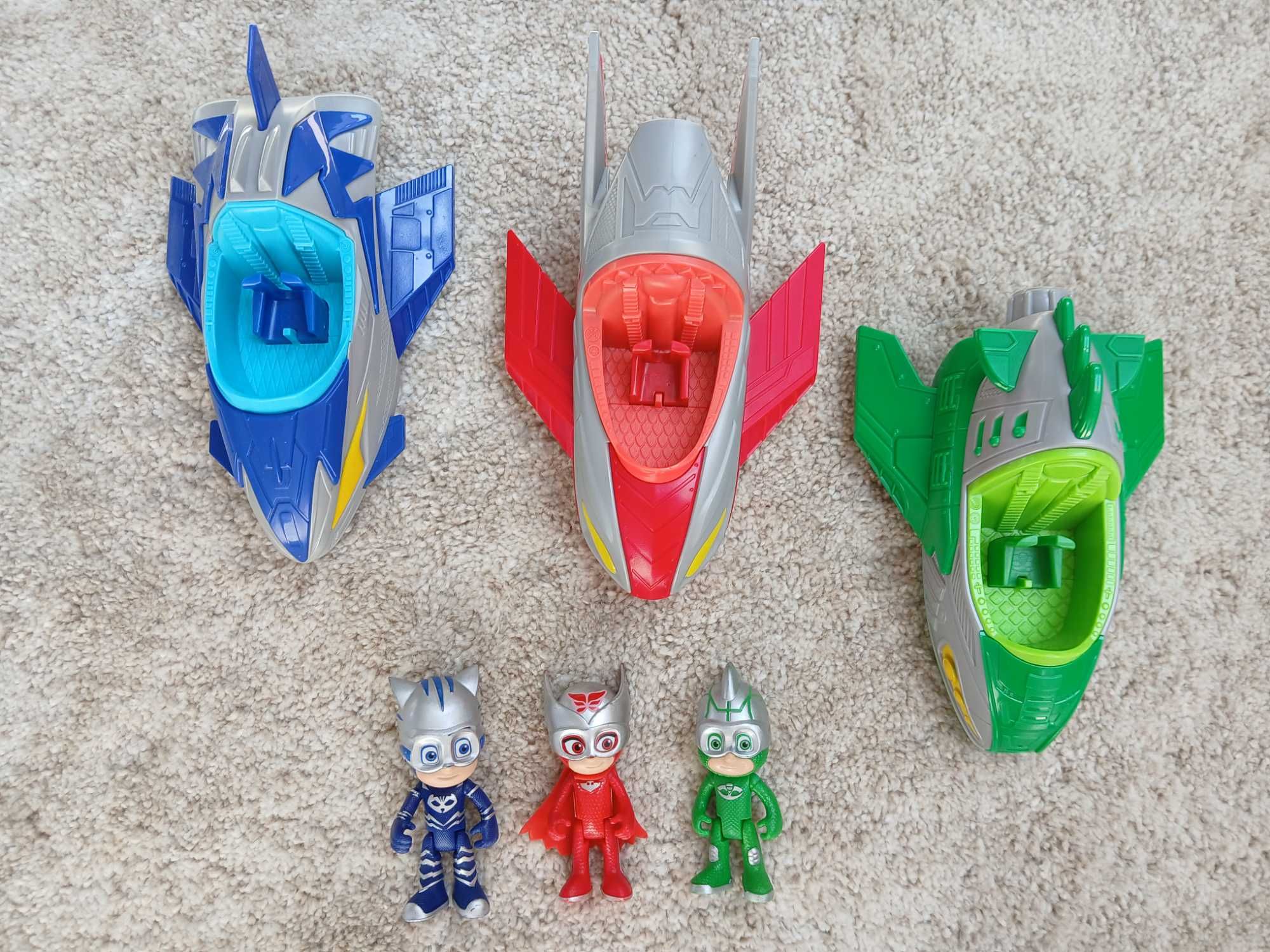 Pidżamersi PJ Masks Pojazdy Figurki Sowella, Gekson, Kotboy