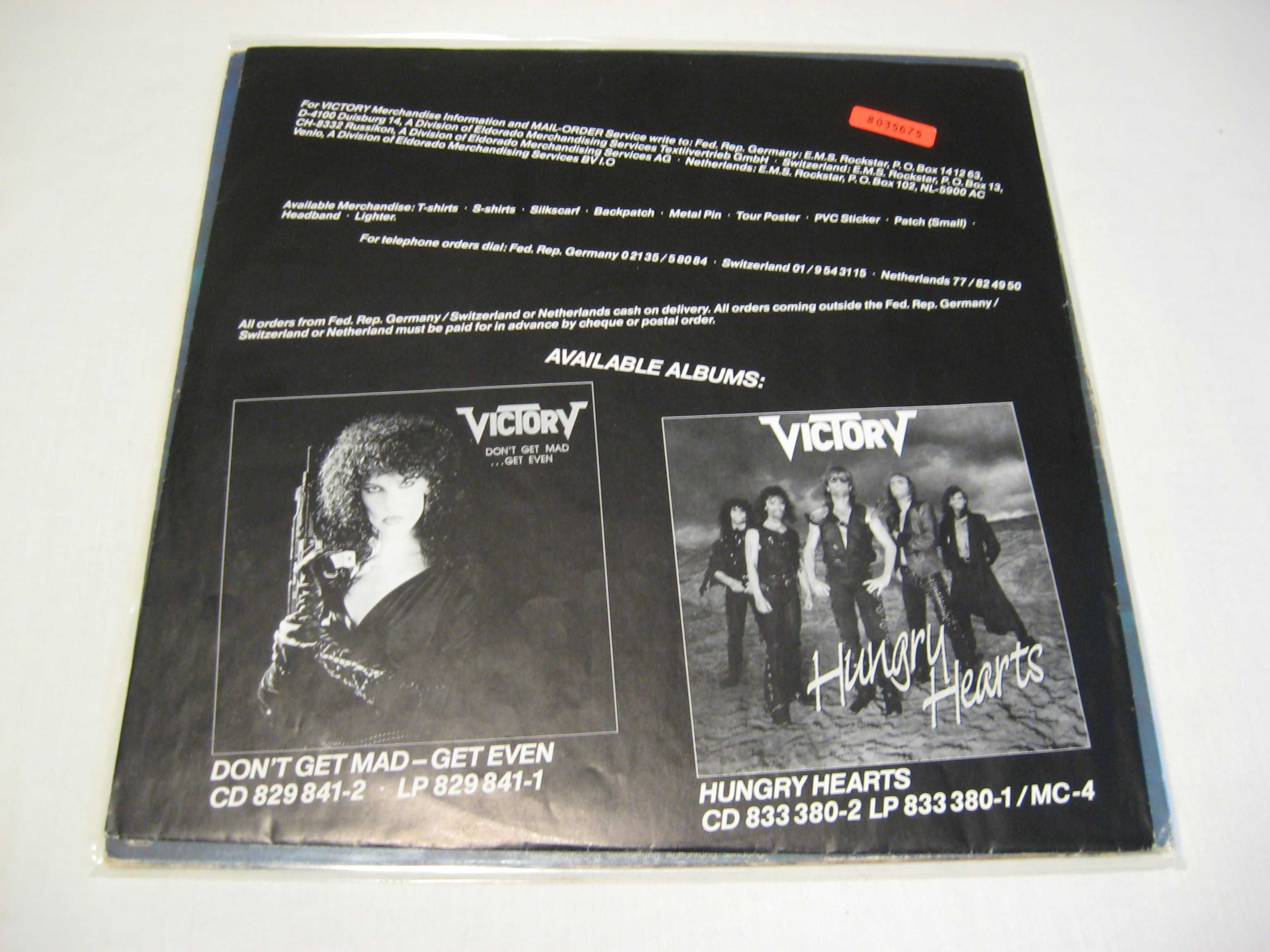 Пластинка виниловая Victory " Hungry Hearts "  1987  Germany
