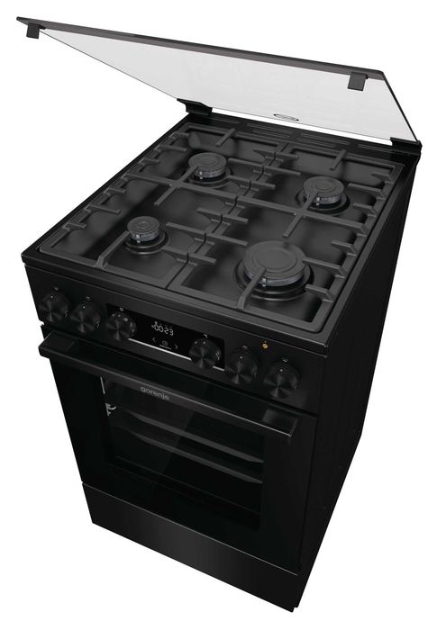 kuchenka gazowa  czarna Kuchnia gazowo-elektryczna piekarnik