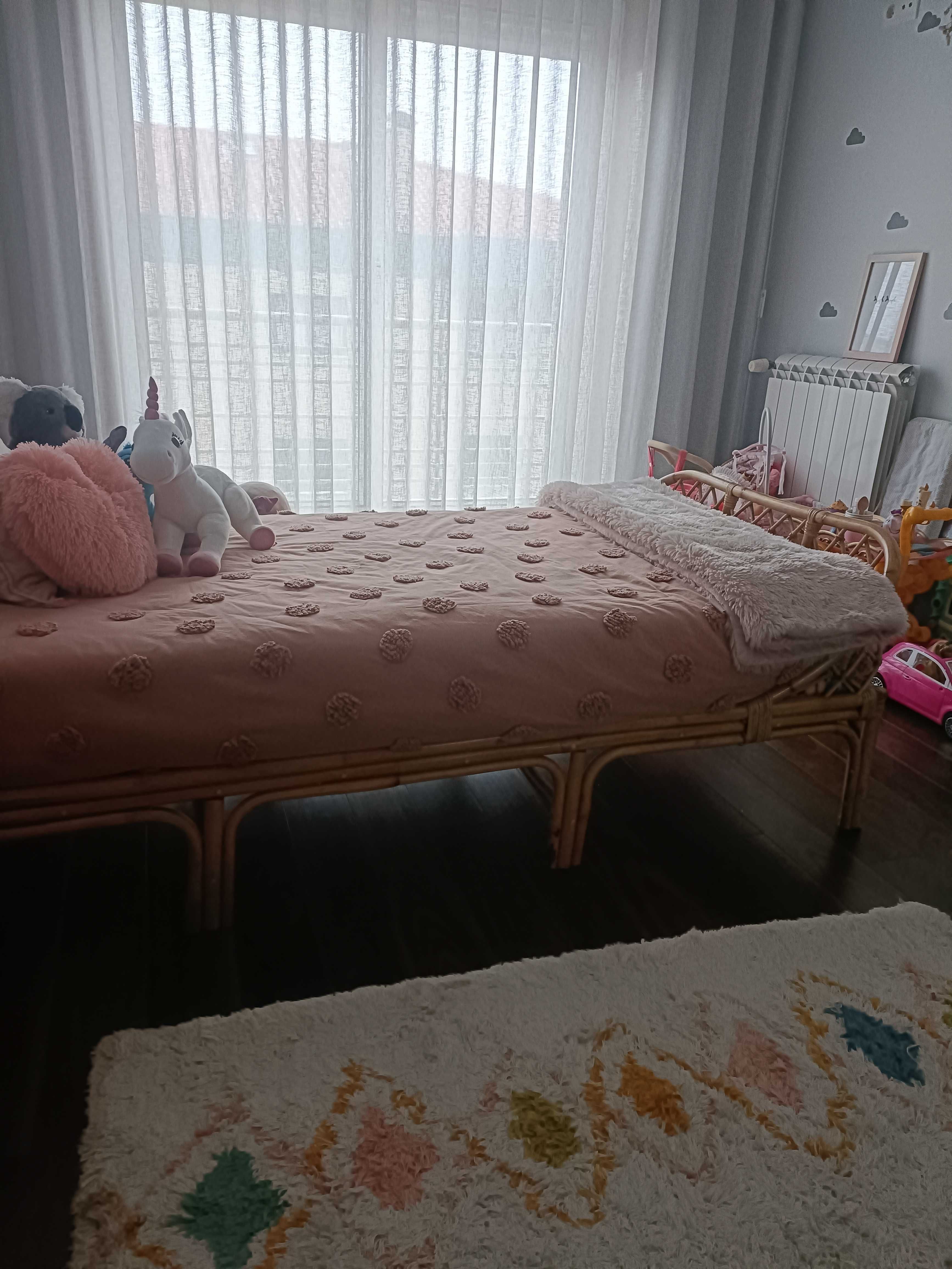 Cama criança estilo vintage em rotim natural LA REDOUTE, c/colchão