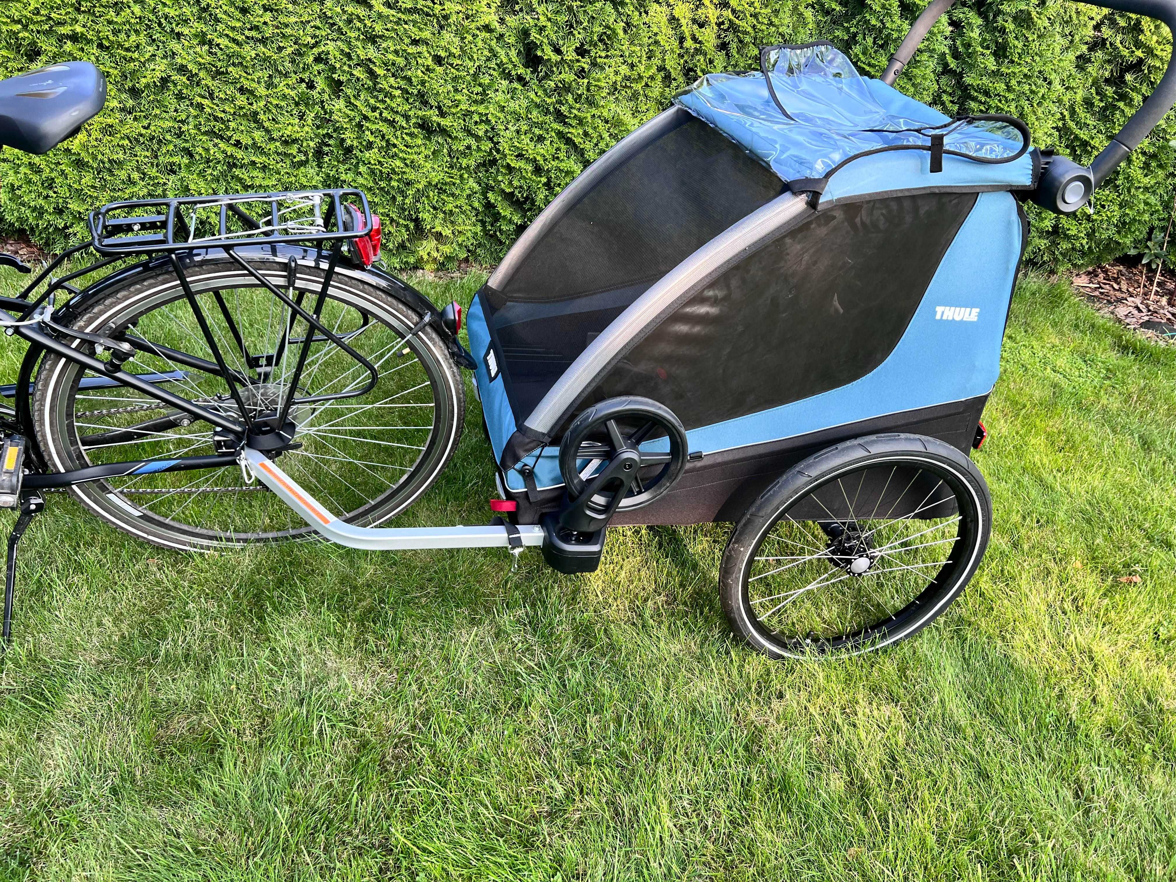 WYNAJEM Przyczepka rowerowa Thule podwójna multifunkcyjna wózek