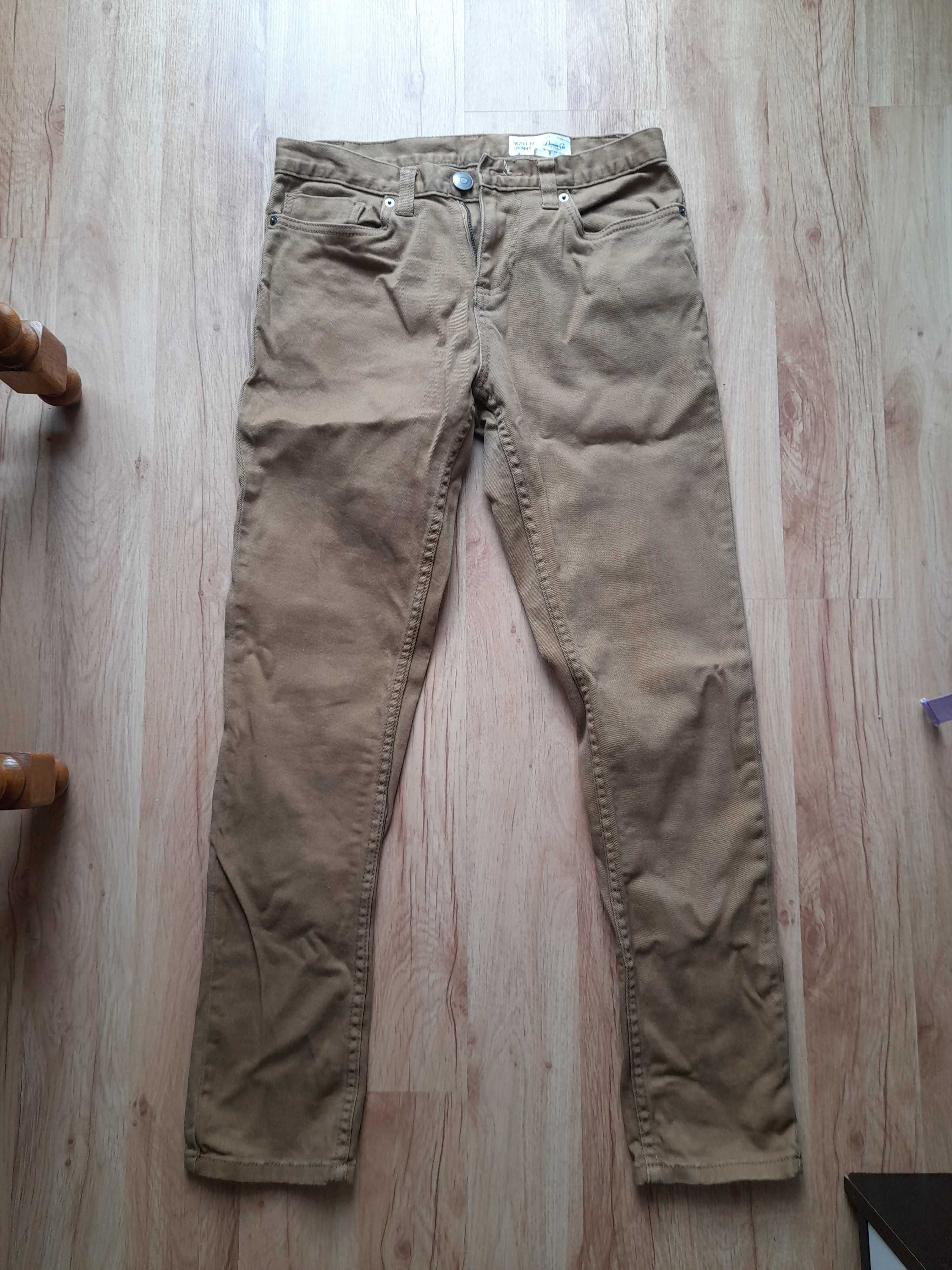 Spodnie jeansowe chłopięce skinny s 164 musztardowe Denim