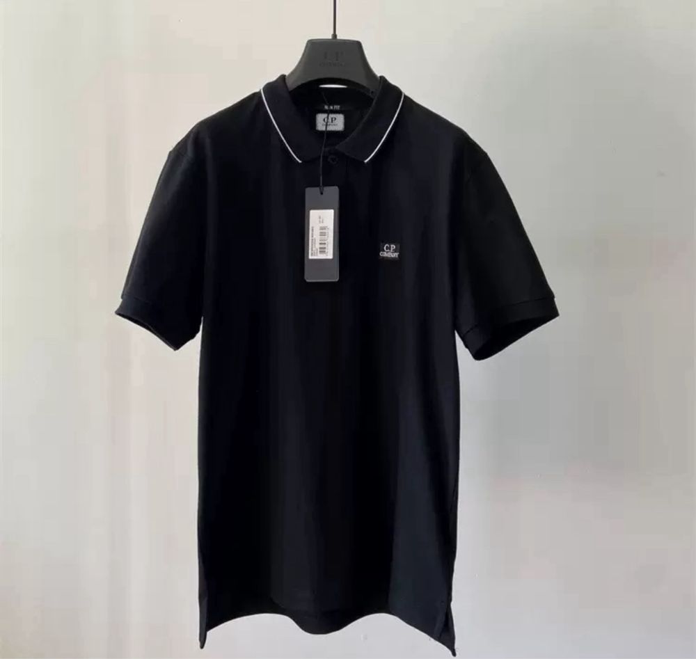 C.P.Company koszulka T-shirt Polo logo patch czarny goggle