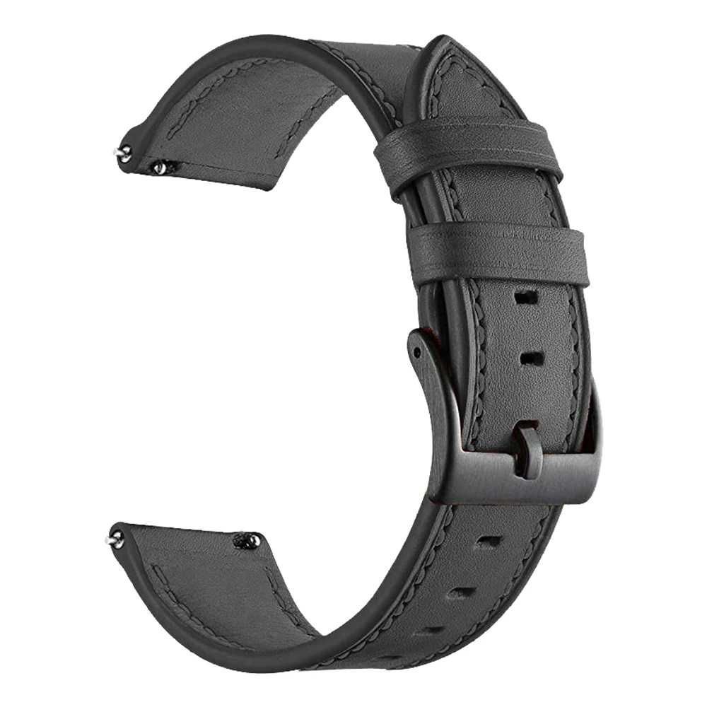 Ремінець шкіряний для годинника 22 мм Black/Gray/Brown/Light brown