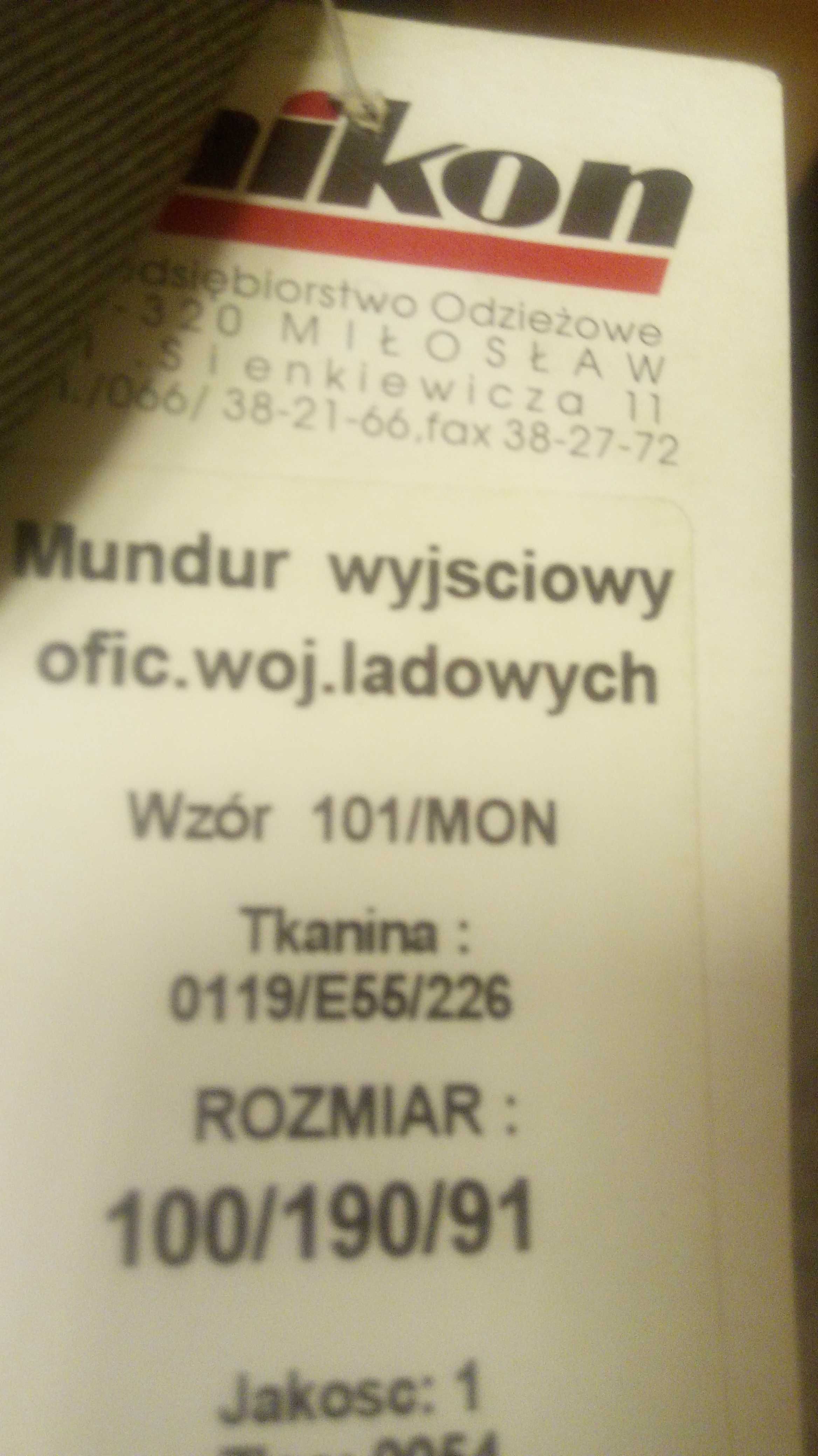 Mundur wyjsciowy oficerski