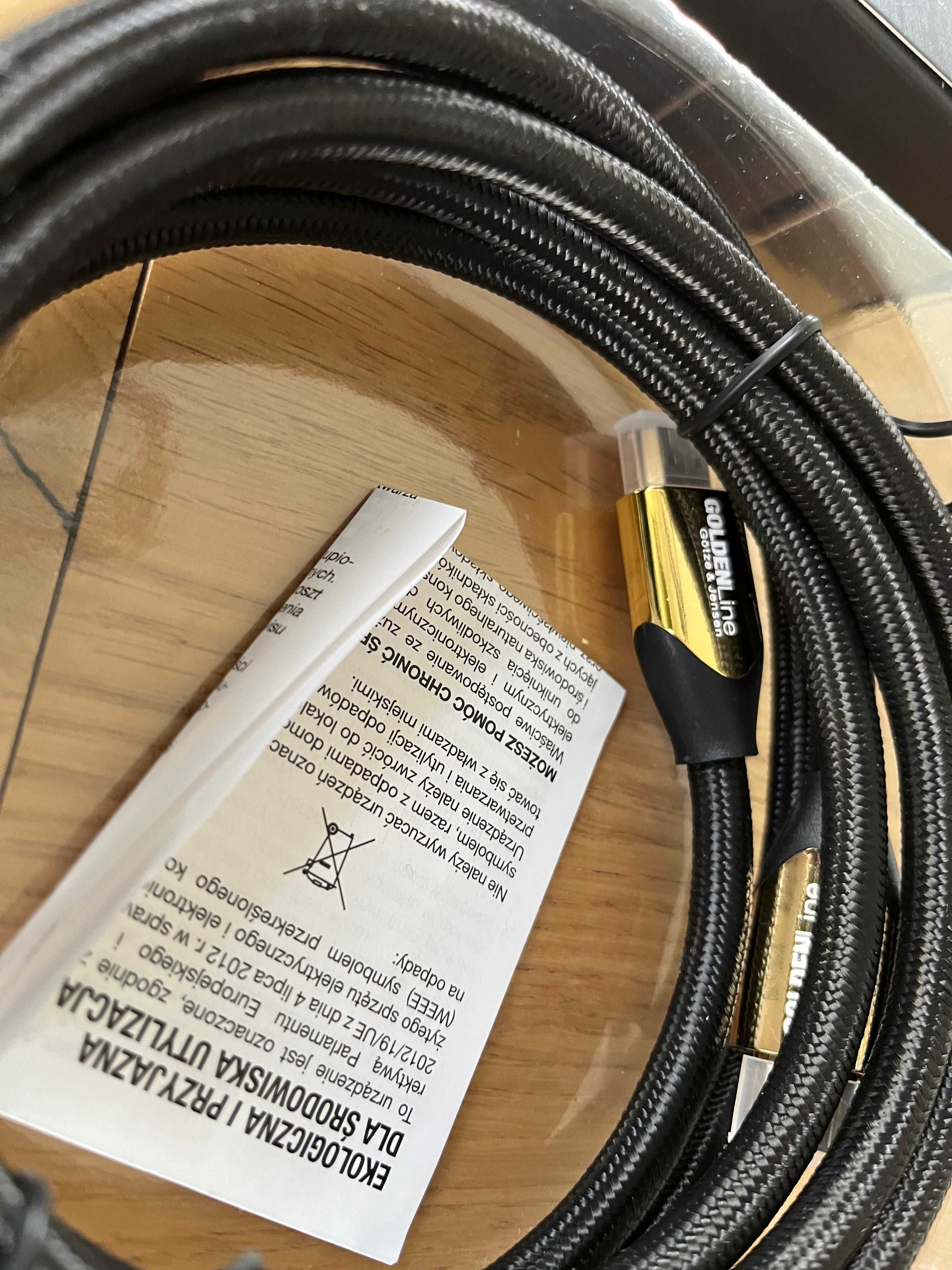 kabel HDMI - złote końcówki, 2m, Gotze & Jensen (GoldenLine) - NOWE