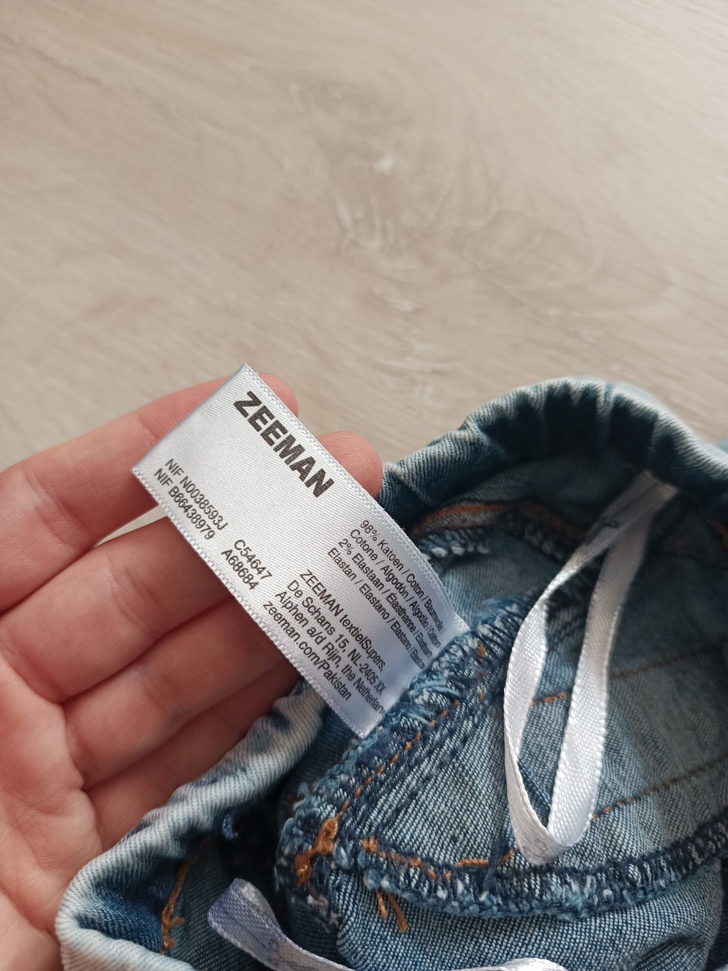Jeansy chłopięce Zeeman rozmiar 62 z regulowanym pasem