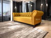 Sofa trzyosobowa Chesterfield Lux 225 cm nogi ludwik -personalizacja