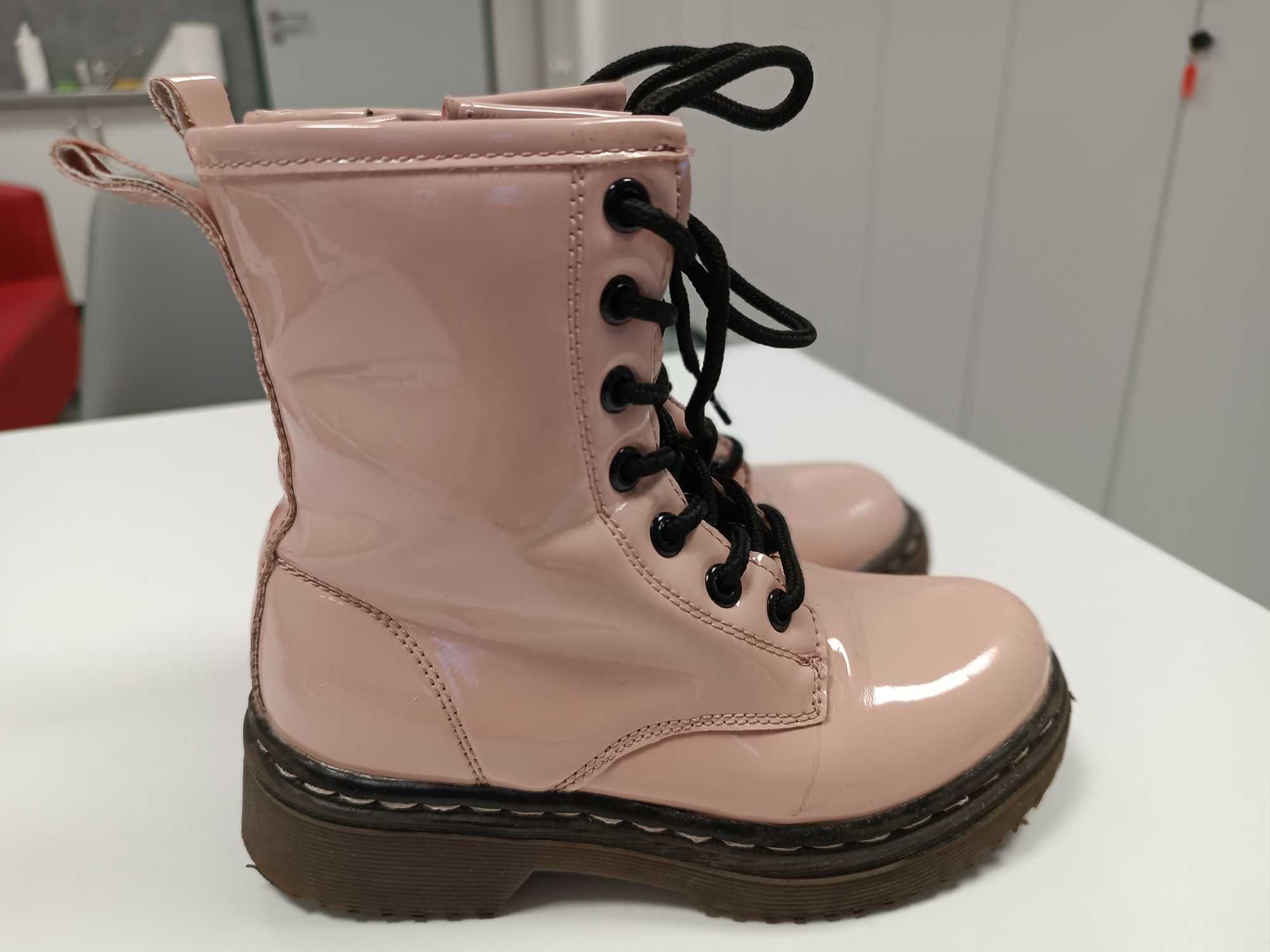 MARTENSY różowe botki lakierowane, reserved rozm. 27, 17 cm