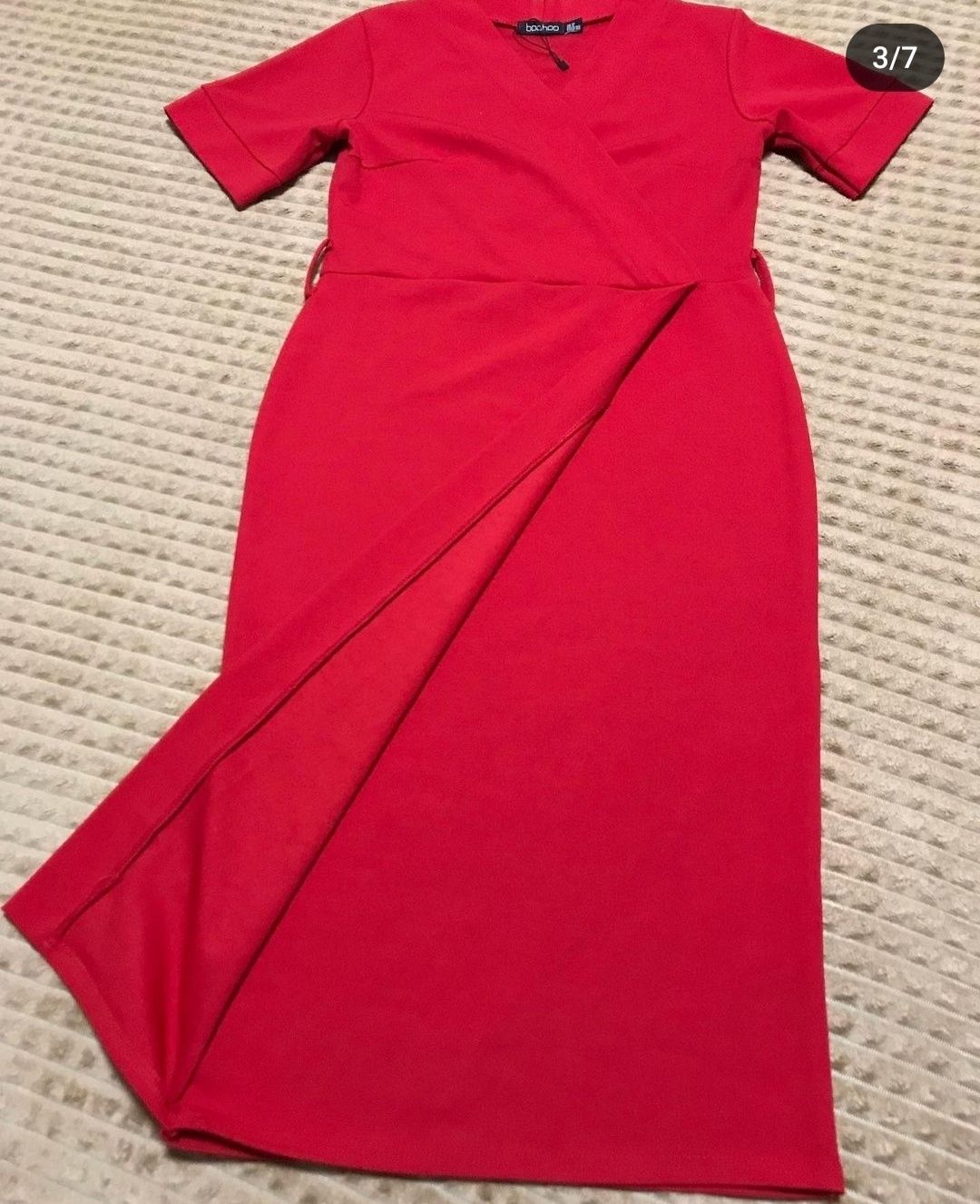 Жіноча рожева сукня міді 42-44 розмір