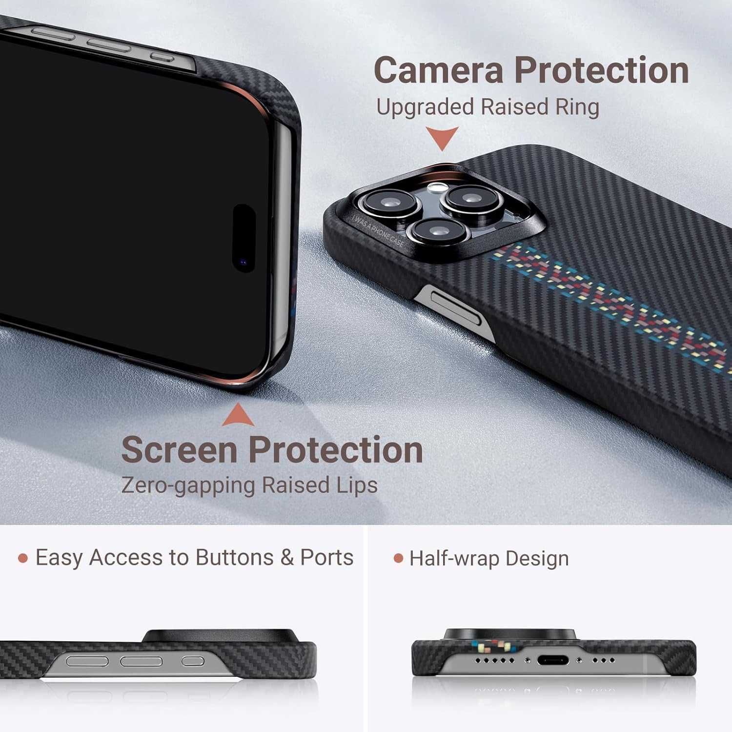 Карбоновый чехол Pitaka MagEZ Case 4 600D для iPhone 15 Pro