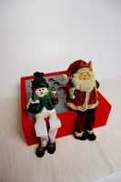 Набор статуэтки винтаж  новогодний Санта снеговик игрушка под елку