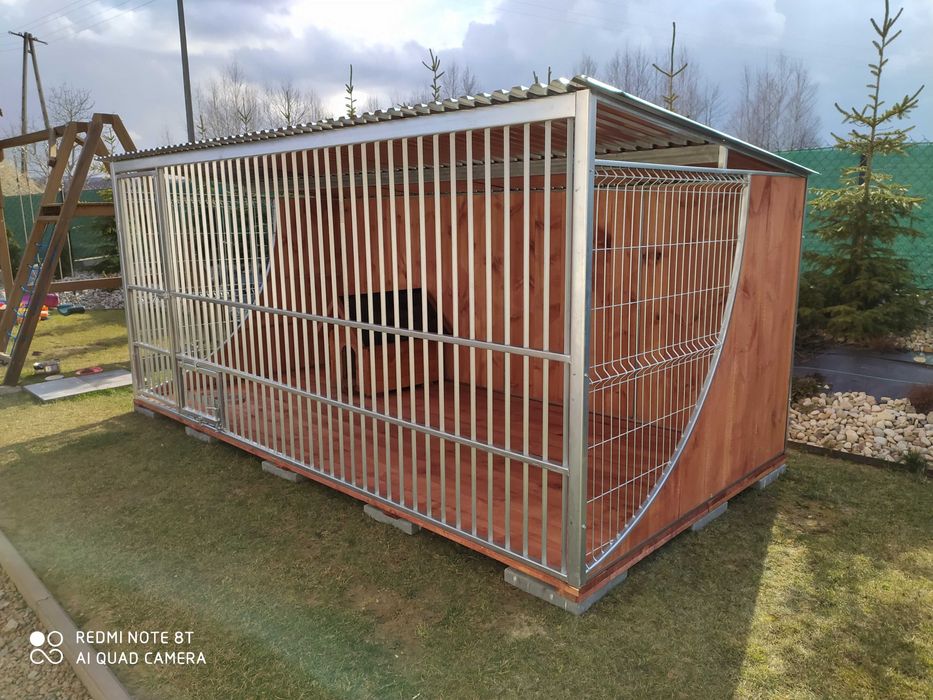 Kojec dla psa ocynkowany nowoczesny premium boki drewno "ŁEZKA" 4x2