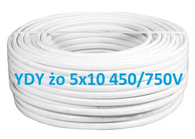 Przewód instalacyjny YDY 5×10 mm² Cu - do rozdzielni / WLZ