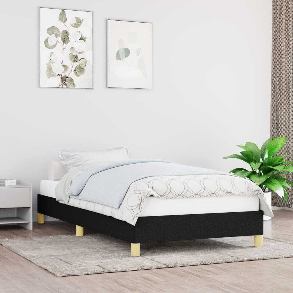 Rama łóżka bez materaca Czarna 90x190 cm Tkanina