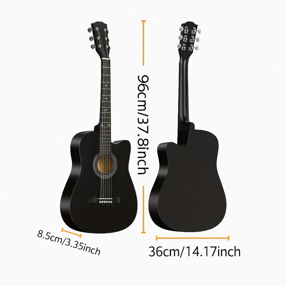 Gitara akustyczna – matowa czerń | Lekka i wygodna