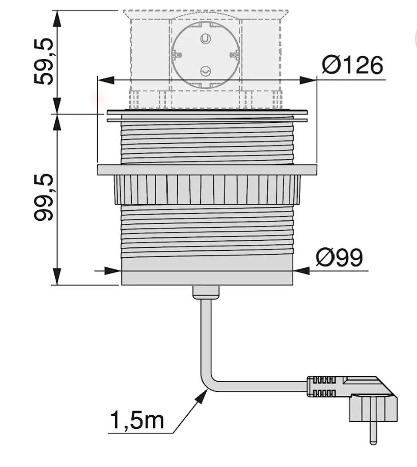 Tomadas de embutir NOVAS (3fichas + 2USB)