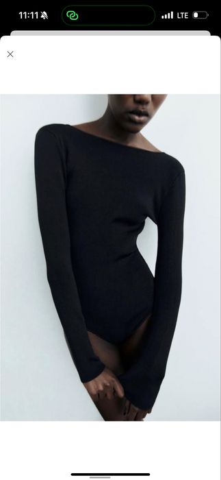 Боді zara з відкритою спиною та стразами