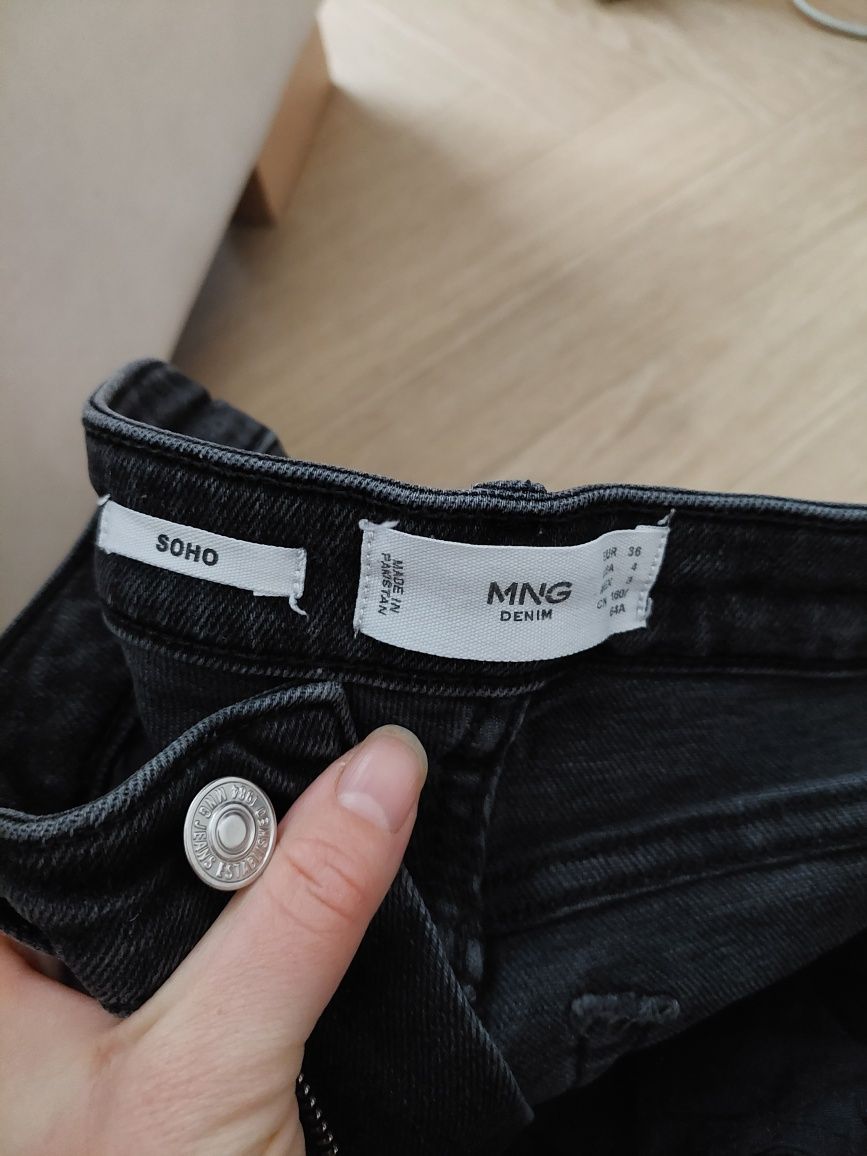 Rurki jeansy mango s 34 36 czarne granatowe