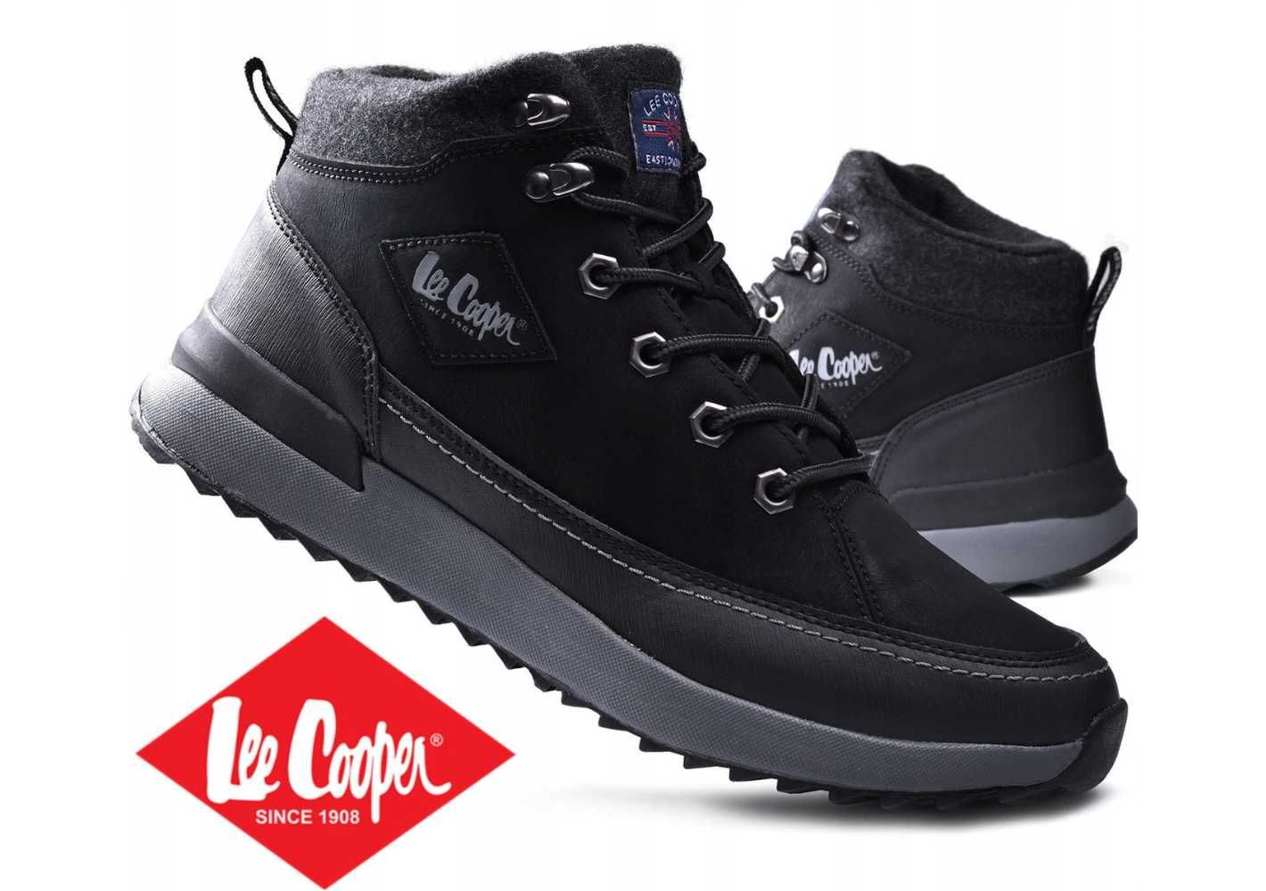 Buty Zimowe Męskie Lee Cooper czarne ocieplane -0533 45 [WYSYŁKA 24H]