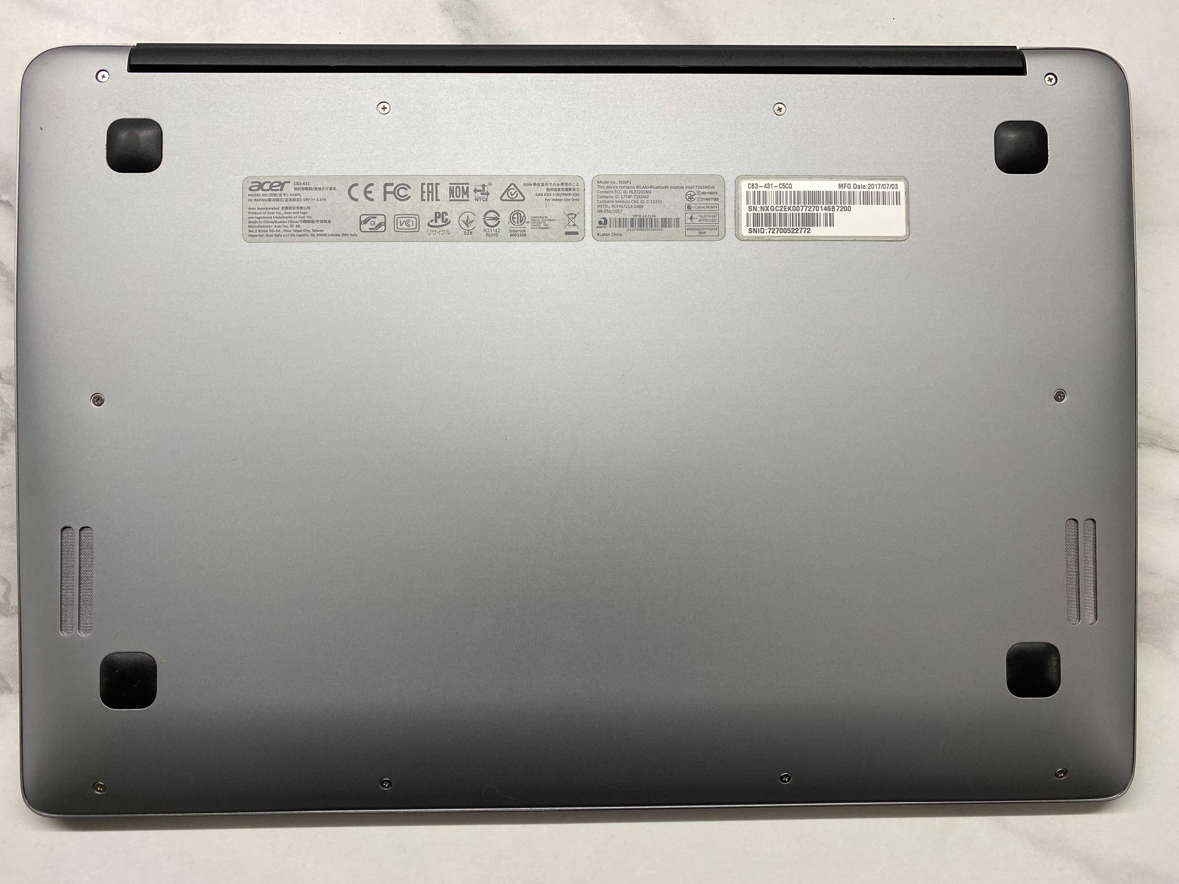 Acer Chromebook 14 CB3-431 Celeron N3160/4Гб ОЗУ/32Гб SSD/14" FullHD