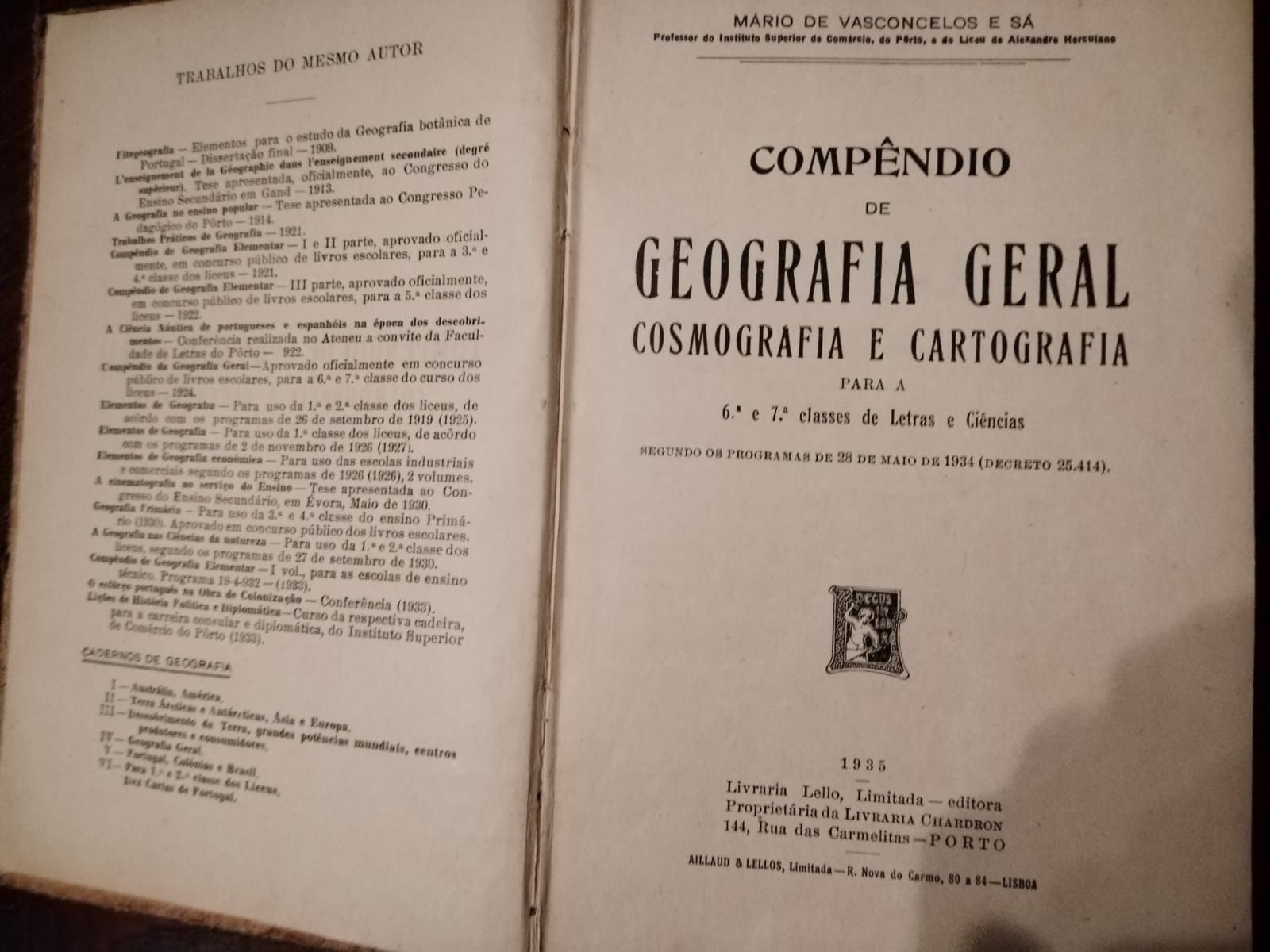 Compêndio de Geografia Geral Cosmografia e Cartografia