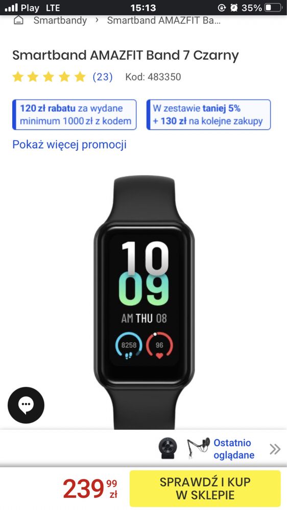 Opaska Sportowa Amazfit band 7