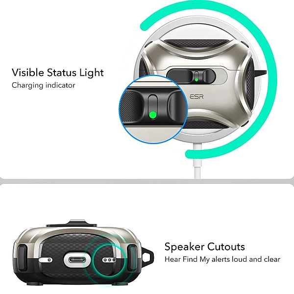 Esr Cyber Flicklock Halolock Magsafe Apple Airpods Pro 3 Titanium