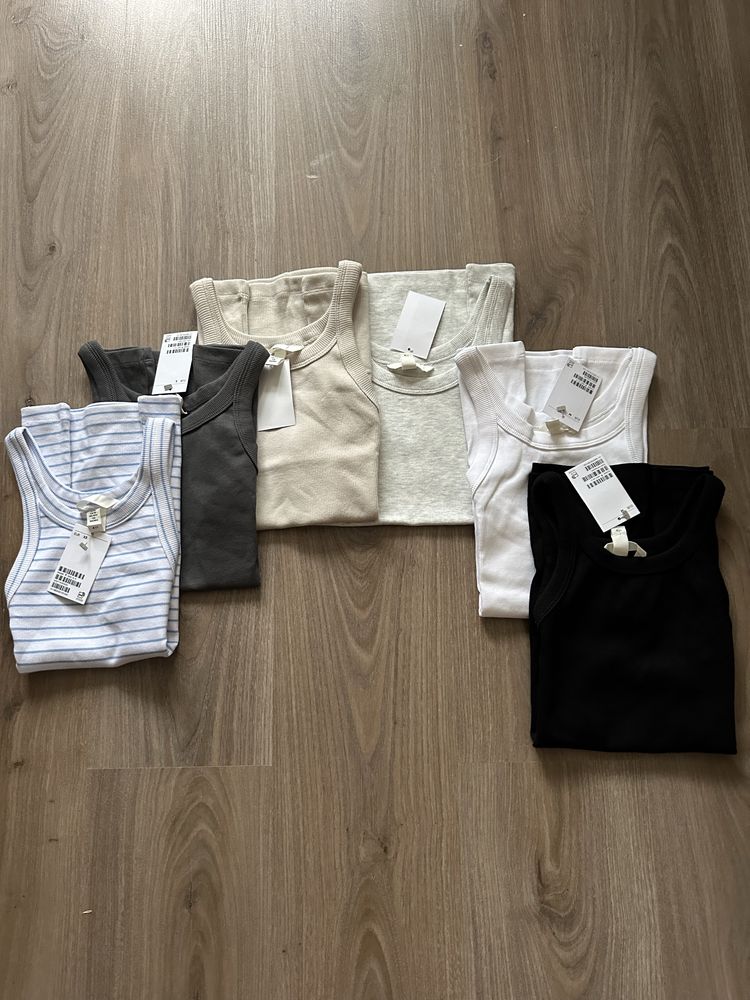 майка в рубчик H&M XS,S,M,L